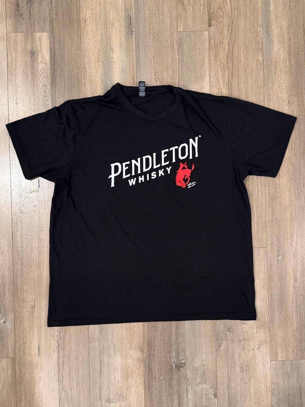 District Black Pendleton Whisky Logo Tee with Red Graphic